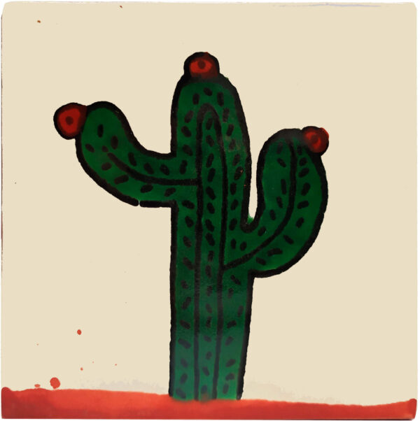Mundo de Azulejos Azulejo Decorado Cactus Navideno