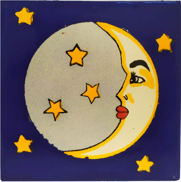 Mundo de Azulejos Azulejo Decorado Luna con Estrella