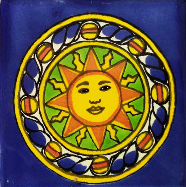 Mundo de Azulejos Azulejo Decorado Sol Azteca