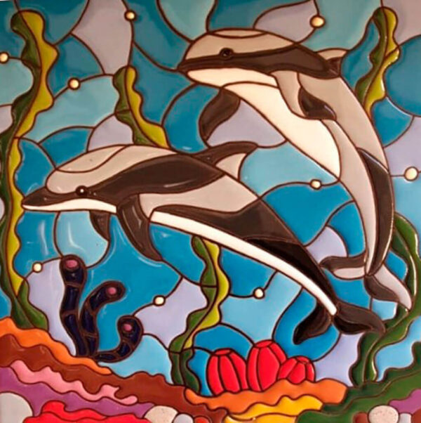 Mundo de Azulejos Azulejo Relieve Delfines