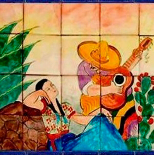 Mundo de Azulejos Murales Cantante y mujer