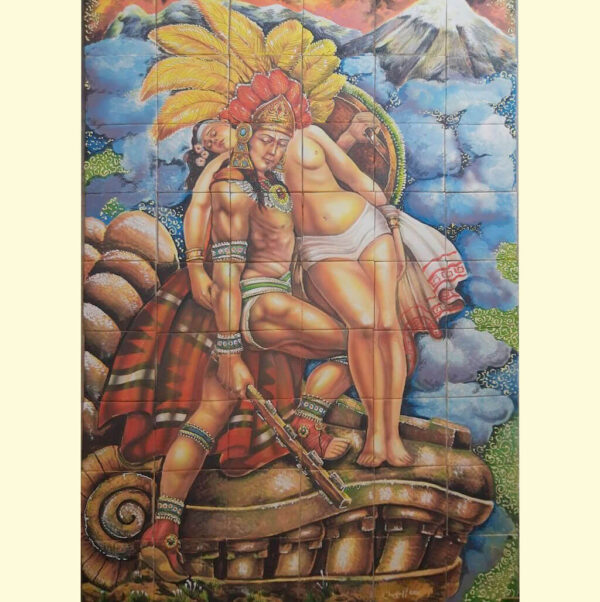 Mundo de Azulejos Murales Guerrero con mujer