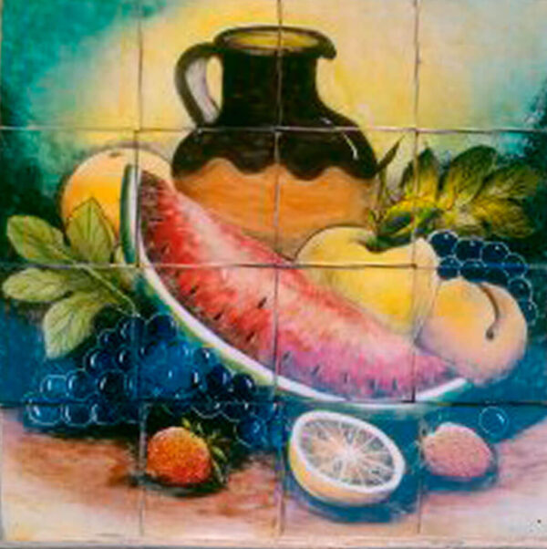 Mundo de Azulejos Murales Jarron y frutas