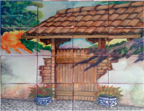 Mundo de Azulejos Murales Puerta de Madera