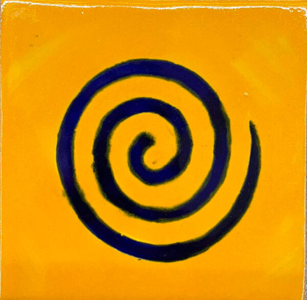 Mundo de Azulejos Azulejo Espiral amarillo